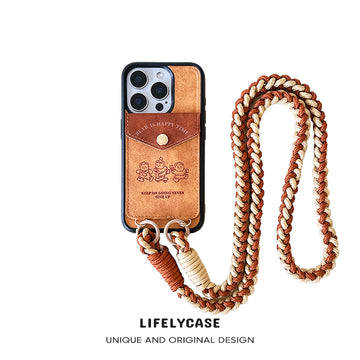 iPhone Lanyard Series | Retro Design Card Holder Phone Case