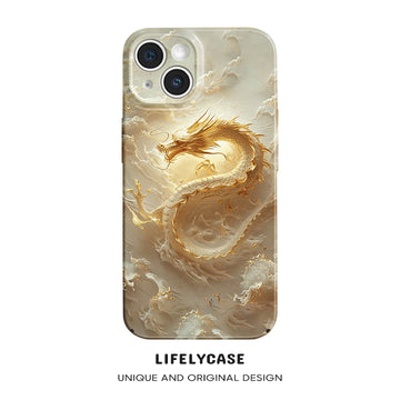 iPhone Series |"Luxury Golden Dragon" All-Inclusive Painted Phone Case