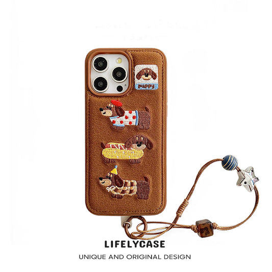 iPhone Lanyard Series | Dachshund Cartoon Phone Case