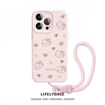 iPhone Lanyard Series | Hello Kitty Liquid Silicone MagSafe Phone Case