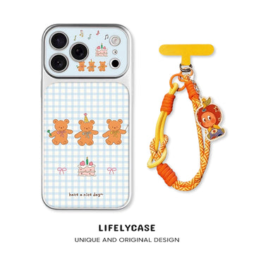 iPhone beads series | Checkered Bear Liquid Silicone Phone Case