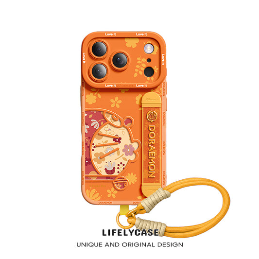 iPhone Wristband Series | Doraemon Cartoon Liquid Silicone Phone Case