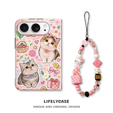 iPhone Duo | Cute Cats and Dogs Phone Case with Matching Beaded Bracelet