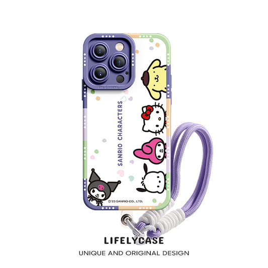 iPhone Lanyard Series | Fashion Cartoon Liquid Silicone Phone Case