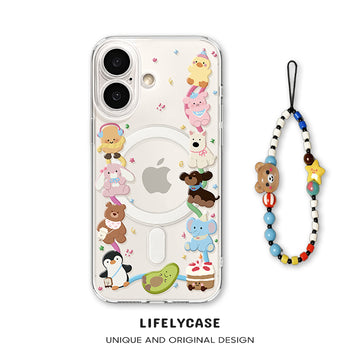 iPhone beads series | Cartoon Liquid Silicone MagSafe Phone Case