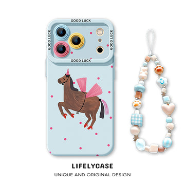 iPhone beads series | Cute Pony Painting Liquid Silicone Phone Case