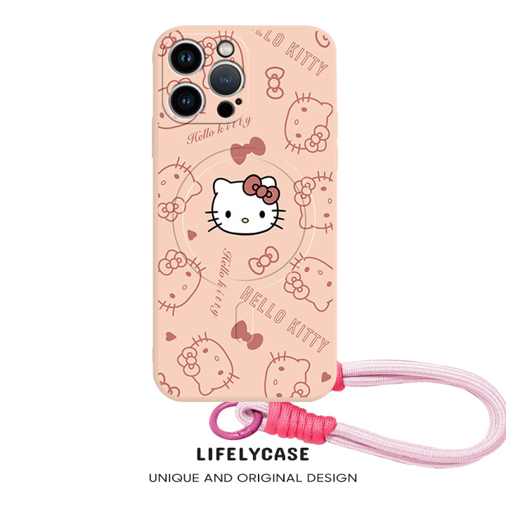 iPhone Lanyard Series | Hello Kitty Liquid Silicone MagSafe Phone Case