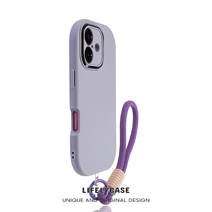 iPhone Lanyard Series | Macaron Color Liquid Silicone Phone Case