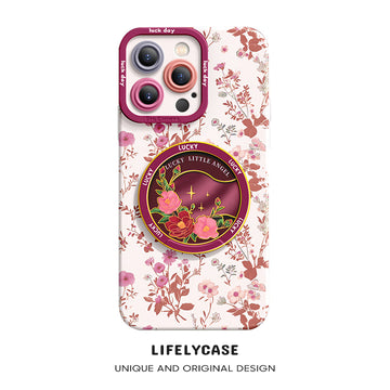 iPhone Mirror Bracket Series |"Flower Series” Cartoon Silicone Liquid Phone Case
