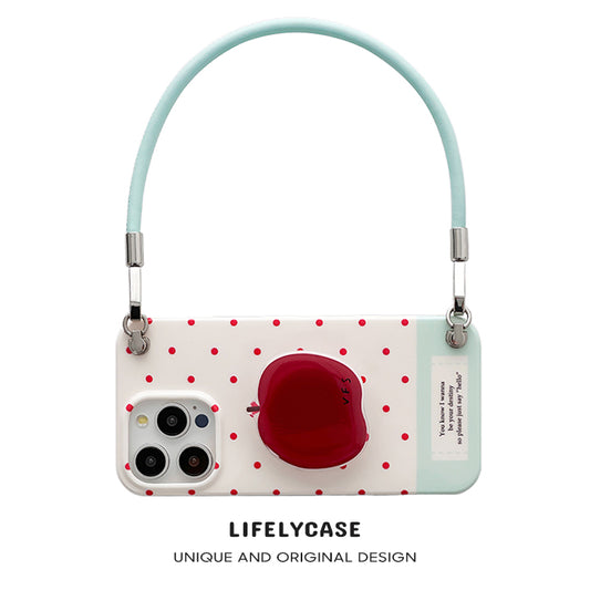 iPhone Lanyard Series | Apple Stand Polka Dot Phone Case