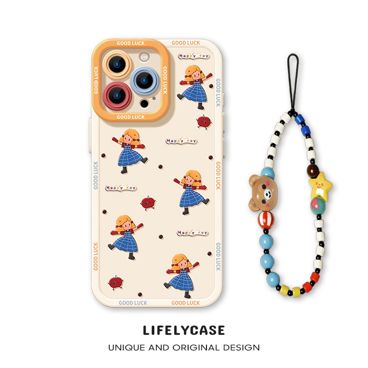 iPhone beads series | Cute Cartoon Liquid Silicone Phone Case