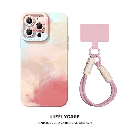 iPhone Lanyard Series | Watercolor Smudge Magnetic Rotating Bracket Phone Case