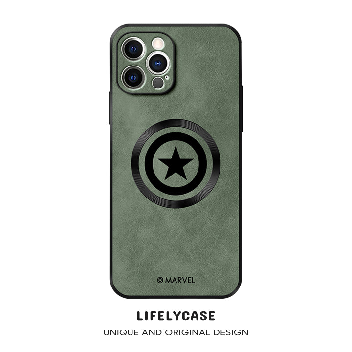 iPhone MagSafe Series | Original Design "Captain America" Cartoon Leather Phone Case