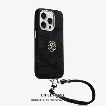 iPhone Lanyard Series | Elegant Camellia Design Phone Case