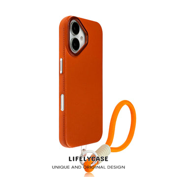 iPhone Lanyard Series | Metal Lens Frame Design Leather Phone Case