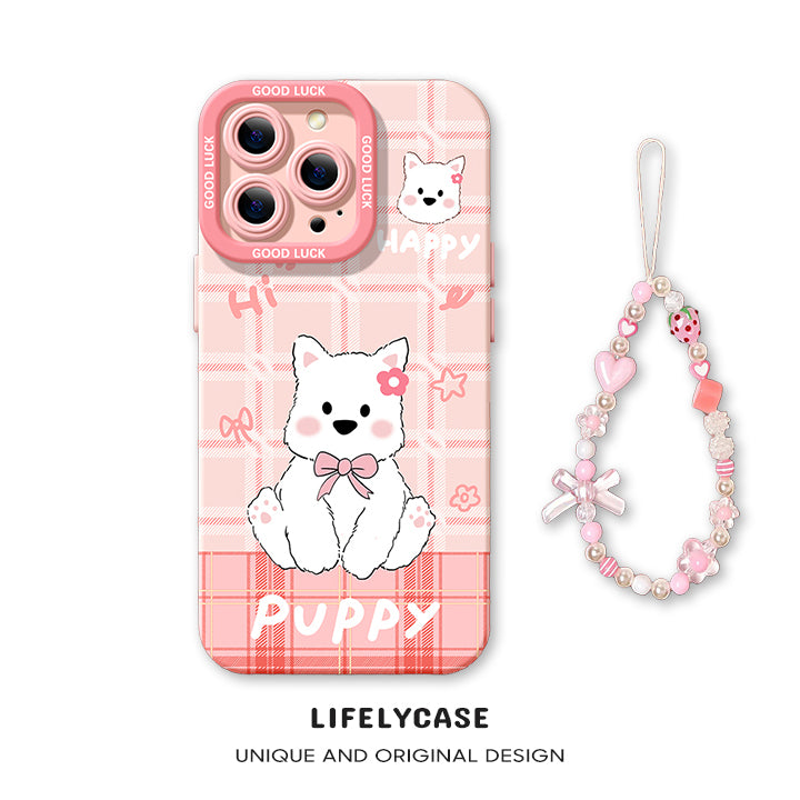 iPhone beads series | Cute Puppy Liquid Silicone Phone Case