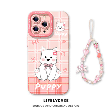 iPhone beads series | Cute Puppy Liquid Silicone Phone Case