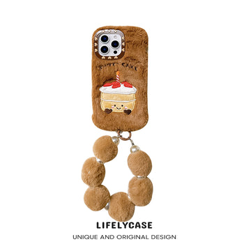 iPhone Lanyard Series | Cute Cartoon Cake Plush Phone Case