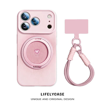 iPhone Lanyard Series | "Heart" Rotating Stand Phone Case
