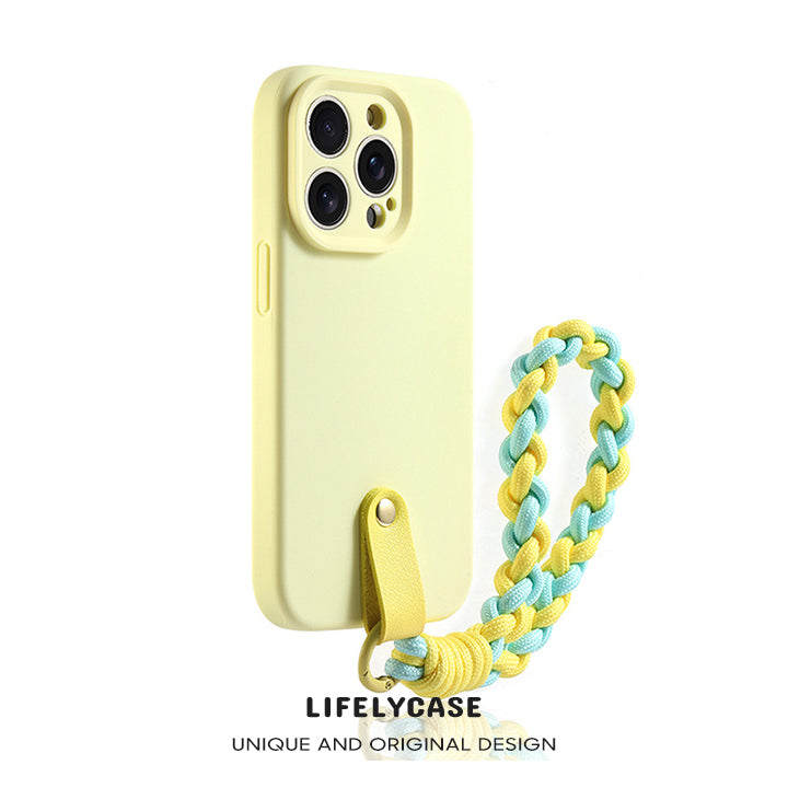 iPhone Lanyard Series | Liquid Silicone Lens Full Cover Phone Case