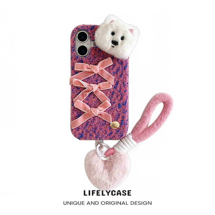 iPhone Lanyard Series | West Highland White Terrier Cartoon Plush Phone Case