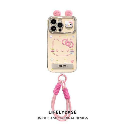 iPhone Lanyard Series | Hello Kitty Folding Stand Phone Case