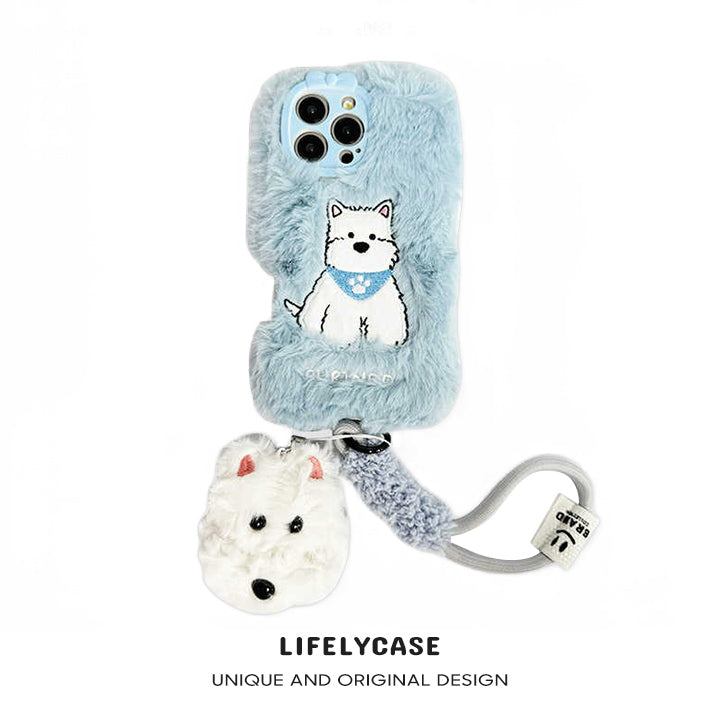 iPhone Lanyard Series | West Highland White Terrier Cartoon Plush Phone Case