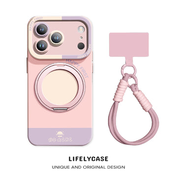 iPhone Lanyard Series | Color-Block Series Rotating Stand Phone Case