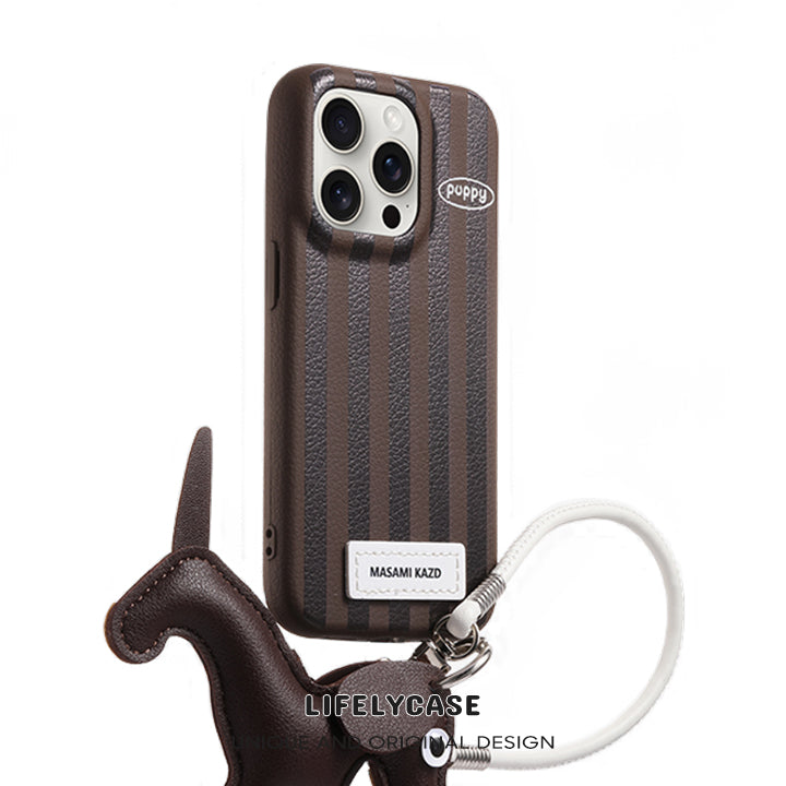 iPhone Lanyard Series | Genuine Leather Phone Case with Free Dachshund Pendant