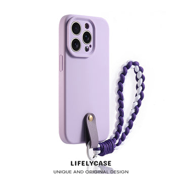 iPhone Lanyard Series | Liquid Silicone Lens Full Cover Phone Case