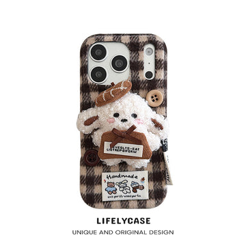 iPhone Series | Cute Puppy Liquid Silicone Plush Phone Case