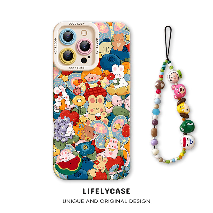 iPhone beads series | Cute Cartoon Liquid Silicone Phone Case