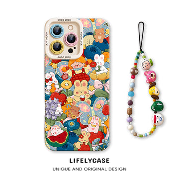 iPhone beads series | Cute Cartoon Liquid Silicone Phone Case