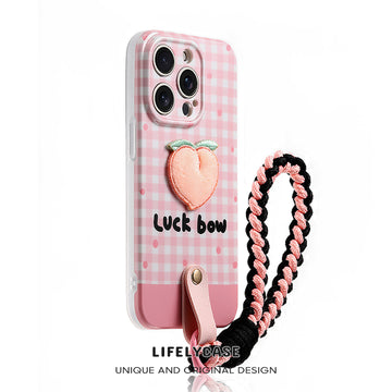 iPhone Lanyard Series | Plaid Cartoon Series Phone Case