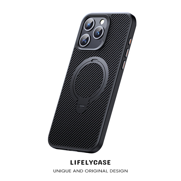 iPhone MagSafe Series | Carbon Fiber Ring Holder Mobile Phone Case