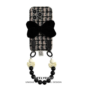 iPhone Lanyard Series | Princess Bow Beaded Phone Case