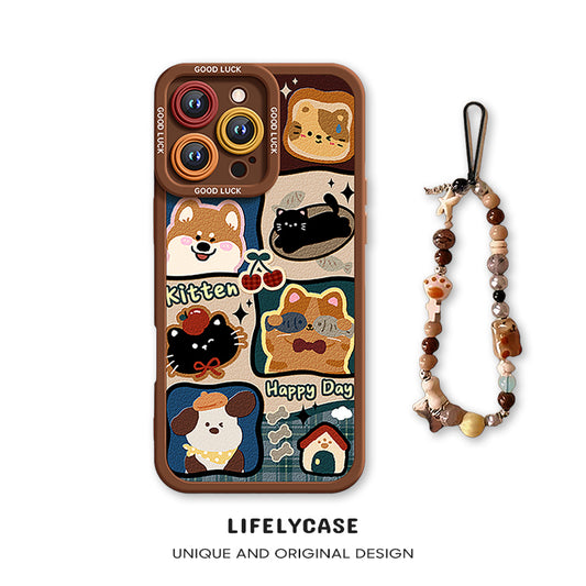 iPhone beads series | Cute Cartoon Liquid Silicone Phone Case