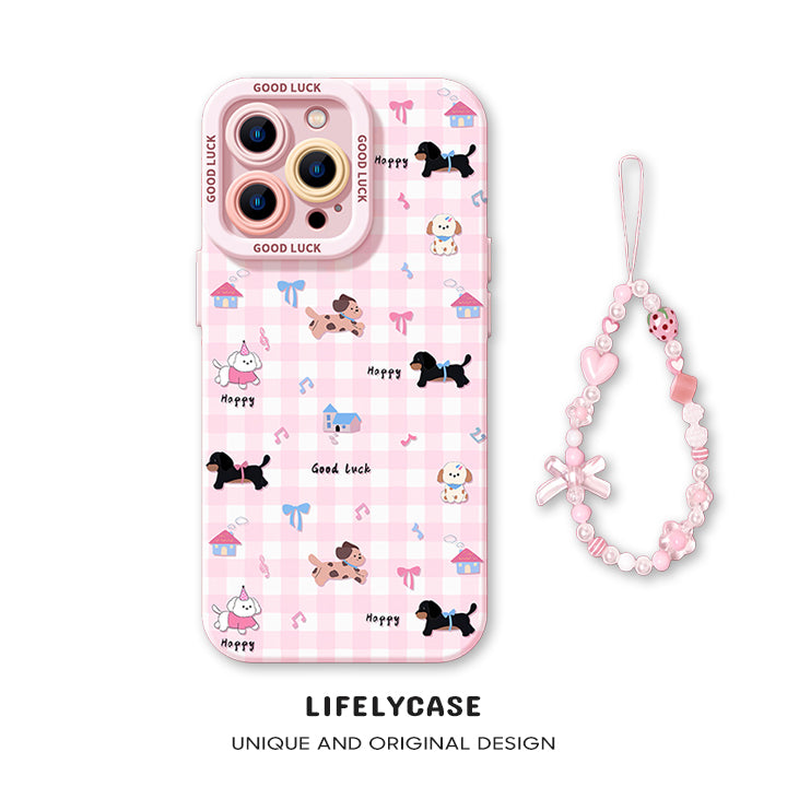 iPhone beads series | Cute Cartoon Liquid Silicone Phone Case