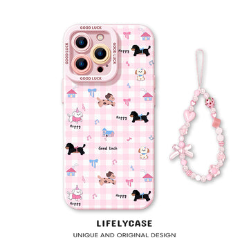iPhone beads series | Cute Cartoon Liquid Silicone Phone Case