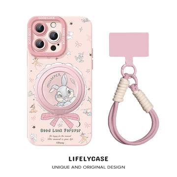 iPhone Lanyard Series | Magnetic Rotating Bracket Cartoon Phone Case