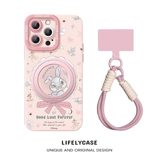 iPhone Lanyard Series | Magnetic Rotating Bracket Cartoon Phone Case