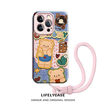 iPhone Lanyard Series | Butter Bear Liquid Silicone MagSafe Phone Case