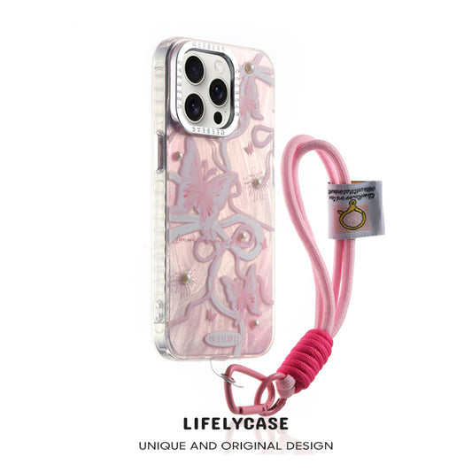 iPhone Lanyard Series | Ballet Style Bow Electroplating Phone Case