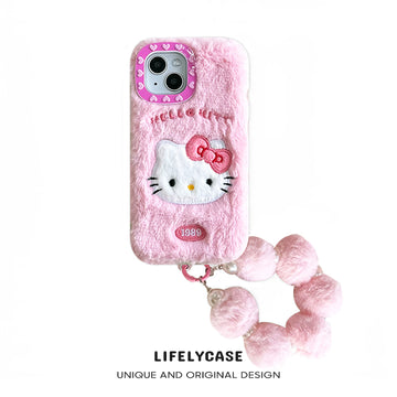 iPhone Lanyard Series | Cute Hello Kitty Plush Phone Case