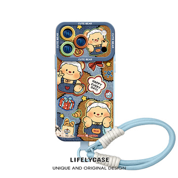 iPhone Lanyard Series | Butter Bear Co-Branded Cartoon Phone Case