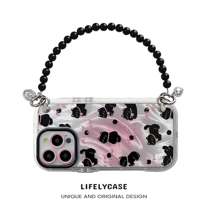 iPhone Lanyard Series | Cute Cat Silicone Phone Case