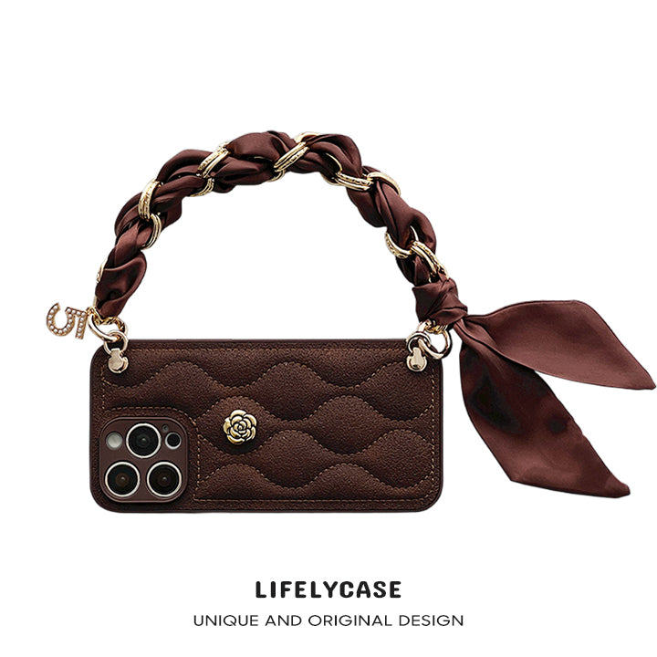 iPhone Lanyard Series | Scarf Lanyard Genuine Leather Phone Case