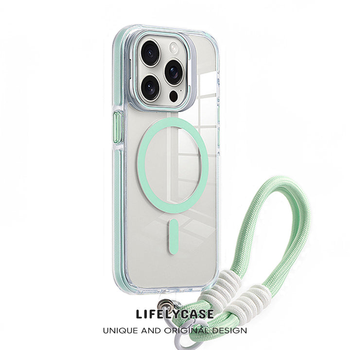 iPhone Lanyard Series | Transparent Magsafe Phone Case with Lens Holder Design