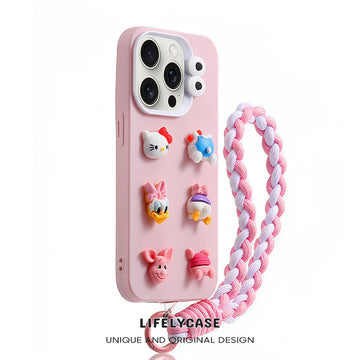 iPhone Lanyard Series | Liquid Silicone Cartoon Phone Case