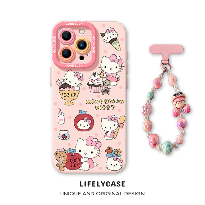 iPhone beads series | Hello Kitty Liquid Silicone Phone Case